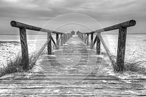 Beach boardwalk in Conil de la Frontera Spain photo